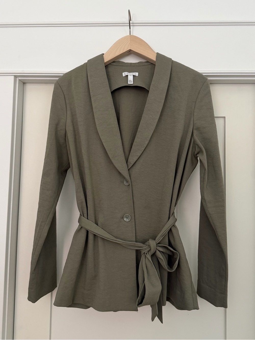 Leith Olive Green Tie-Waist Blazer